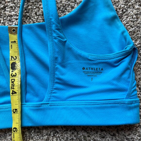 Athleta sports bra, Exhale, sky blue, small, medium impact - Picture 3 of 4